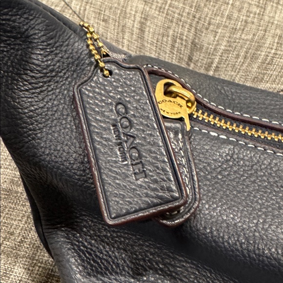 Coach Bag Warren Belt Bag Signature Chambray Pebbled Leather Navy Fanny Pack - Picture 15 of 17